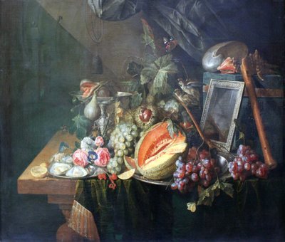 Still Life with Copulating Sparrows by Cornelis de Heem
